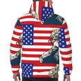 thumbnail image 7 of Naloa American Astronaut Runs Forward Men's Casual Hooded Collar Drawstring Hoodies Pullover Sweatshirts Casual Long Sleeve Shirts-Small, 7 of 7
