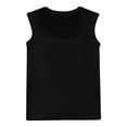 thumbnail image 5 of Fiaer Tank Tops for Women Scoop Neck Sleeveless Casual Solid Color Comfy Slim Fit Seamless Wide Strap Camisole Stretch Tops Black L, 5 of 5