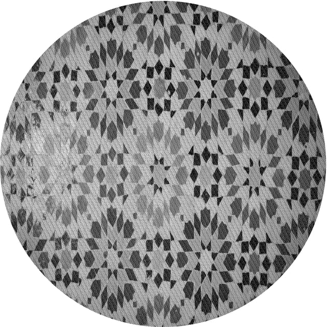 Ahgly Company Tapis d'Intérieur Ronds Transitionnels Gris Foncé Lavables à la Machine, 4 Pieds Rond