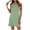 Green, variant on Women's Summer Sleeveless Mini Dress Solid Color Basic V-Neck Tank Dress Casual Loose Fit Side Split Vacation Sundress Beach Short Dress Pink S