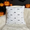 thumbnail image 2 of Halloween Pillow Covers, 18x18 inch White Ghost Throw Pillow Covers, Faux Fur Soft Couch Cushion Case, Fluffy Plush Accent Throw Pillow Case for Halloween Home Decor Indoor, 2 of 8