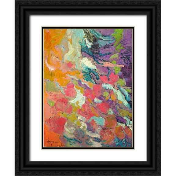 Fagan, Dorothy 12x14 Black Ornate Wood Framed with Double Matting Museum Art Print Titled - Descending Graces