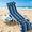 Blue & Green Stripe, variant on JoanKaren Blue 3-in-1 Tanning Chair with Face Hole & Folding Table,5 Reclining Positions,330lbs Capacity,Removable Pillow for Beach,Pool,Patio,Garden