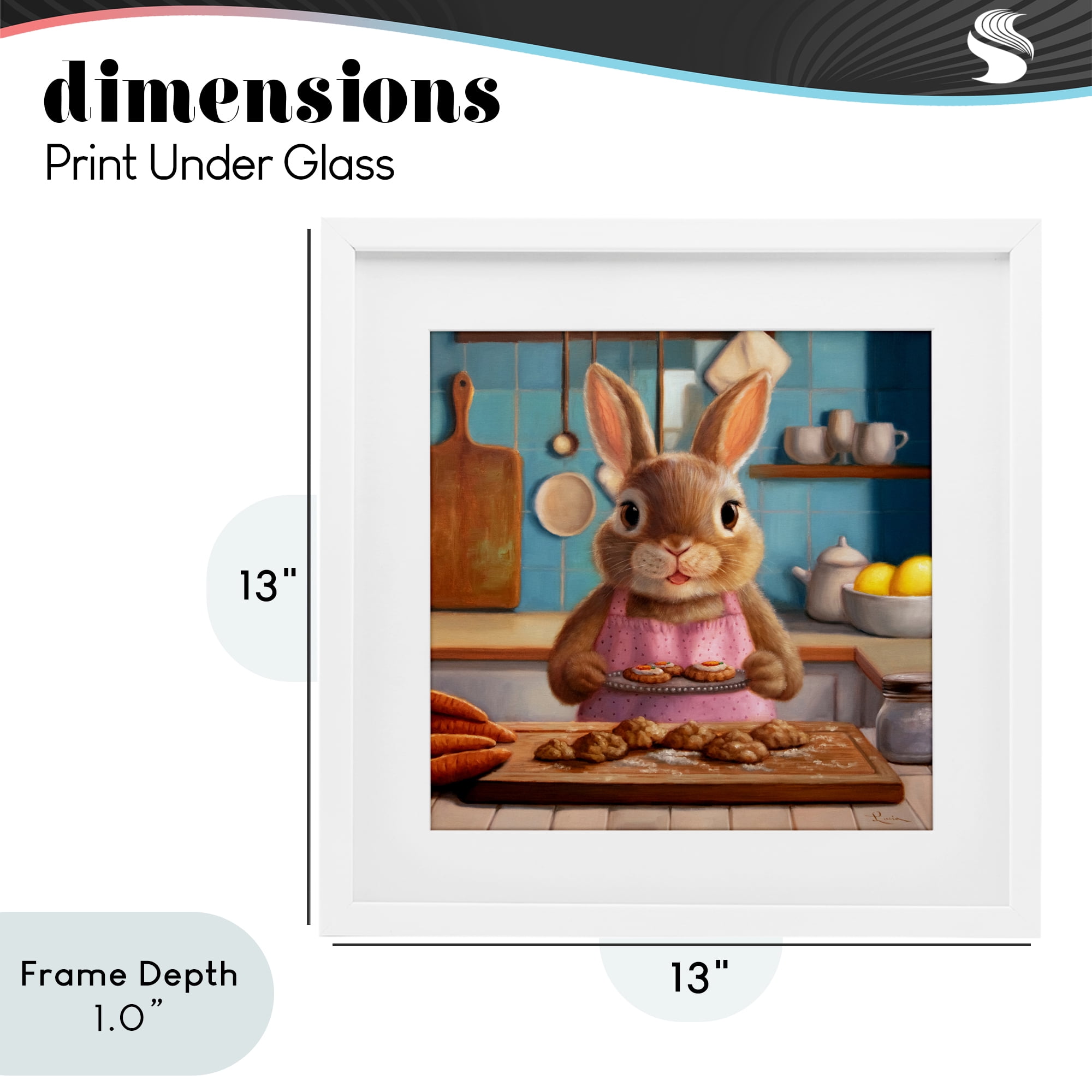 Stupell Industries Mrs. Bunny Bakewell White Framed Print Under Glass, design by Lucia Heffernan