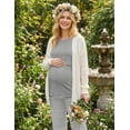 thumbnail image 3 of Ekouaer 3 Piece Postpartum Nursing Pajamas Set Short Sleeve Breastfeeding Shirts Pregnancy Shorts & Pants Maternity Pjs, 3 of 6