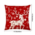 thumbnail image 3 of Christmas Pillow Cover, Holiday Decoration, Festive Christmas Pillowcase for Home Sofa Decor, Red Polyester Fiber Square Pillow Case with Invisible Zipper for Winter Holiday Decorations, 3 of 7