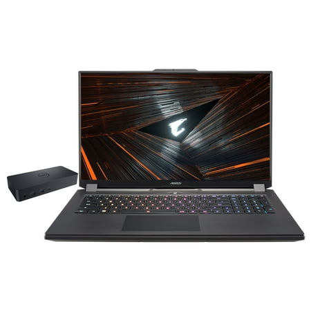 Gigabyte AORUS 17 XE4 Gaming Laptop (Intel i7-12700H 14-Core, 17.3" 360Hz Full HD (1920x1080), NVIDIA RTX 3070 Ti, 16GB RAM, 2x4TB PCIe SSD (8TB), Backlit KB, Wifi, Win 11 Home) with D6000 Dock