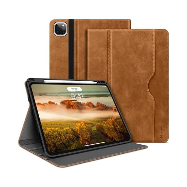 wonim11 H HOLIMET Case for iPad Pro 13 inch M5 2025/M4 2024 with Pencil Holder Supports Pencil Pro/Pencil Auto Sleep/Wake Function Vegan Leather Smart Stand Cover (Brown)