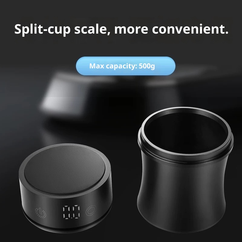 Coffee Dosing Cup Rechargeable Espresso Scale 0.5g -500gPrecision, 304 Stainless Steel Coffee Scale Coffee Grinder Powder Cup Compatible with 58mm