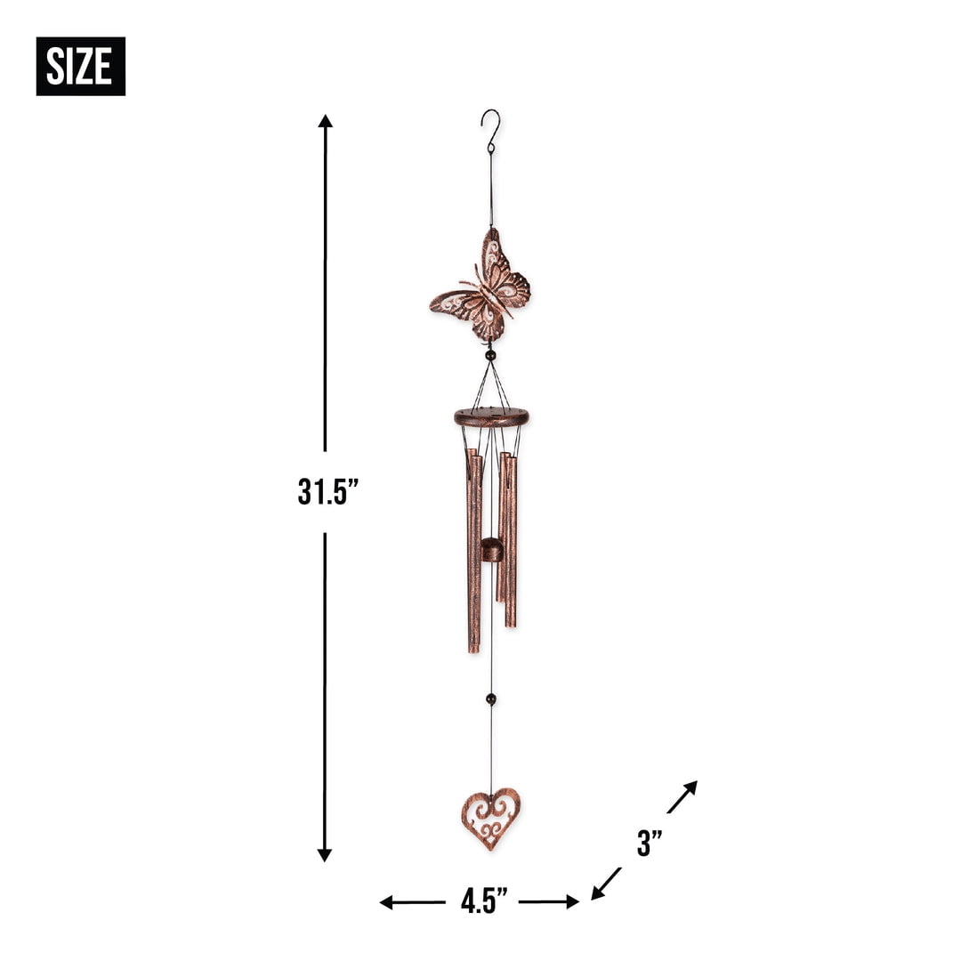 Zingz and Thingz Butterfly and Heart Wind Chime