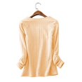 thumbnail image 4 of Womens Long Sleeve T Shirts Tops Thermal Soft Layered Base Layer Winter Warm Comfort Fit Fall Clothes for Women Tees Blouses Beige 2XL, 4 of 8