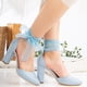 thumbnail image 4 of Gisele - Zapatos de novia azul bebé con lazo azul cielo 24.5 CM, 4 of 8
