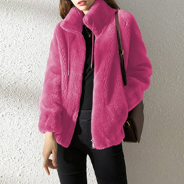 Suéter de moda para mujer, cuello alto grueso, cárdigan cálido con cremallera, tops de forro polar, chaqueta de suéter, abrigo para mujer