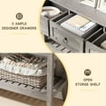 thumbnail image 4 of VEANERWOOD Farmhouse Entryway Table with 3 Drawers, 2-Tier Console Table with Storage for Entryway Living Room, 4 of 8