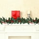 thumbnail image 1 of Enredaderas de acebo artificiales con bayas rojas | Guirnalda de vegetación artificial de 234 cm | Decoración navideña de plástico con bordes blancos | Paquete de 2 adornos colgantes para repisas de, 1 of 7