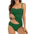 thumbnail image 2 of WREESH Womens Two Piece Swimsuit Tummy Control Tankini Swimsuit New Fashion Swimwear Casual Bikini Set Swimsuit Beach Bathing Suit Green, 2 of 5