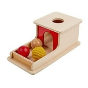 Adena Montessori Object Permanence Box with Tray Three Balls (Wood , Plastic ,Braided ), Montessori Toys for Babies Infant 6-12 Month 1 Year Toddlers
