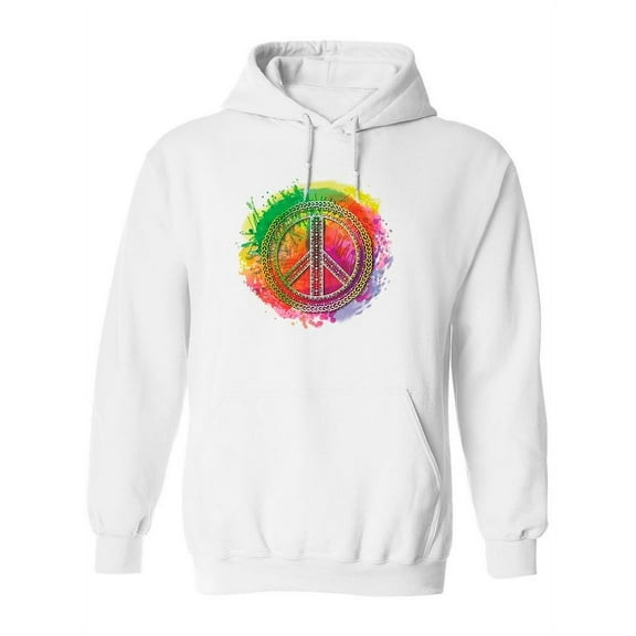 Peace Symbol With Paint Strokes Hoodie Women -Image by Shutterstock, Female 3X-Large