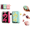 Hot Pink+Light Green cc2 cc2, variant on Automatic Floss Picks Dispenser Pop Up 50 Count Dental Flosser Refillable Travel Case for Home Restaurant Office Travel (1 x Hot Pink Dispenser)
