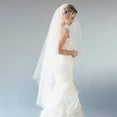thumbnail image 2 of 2 Tier Wedding Bridal Veil with Comb White Ivory Cut Edge Waltz Length, 2 of 7