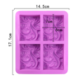 thumbnail image 4 of Premium 4-Cavity Silicone Mold for Handmade Soap & Chocolate - European Wave Flower Design, High-Temp Resistant, Easy-Release DIY Tool for Soap Making Enthusiasts, Reusable Craft Accessory, 4 of 5