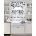 thumbnail image 3 of Navy Blue Leaves Swag Curtains for Living Room/Bedroom Windows, Summer Botanical Kitchen Curtains and Valances Set 36 Inch Length, Light Filtering Swags Valance Curtain Panels, 3 of 5