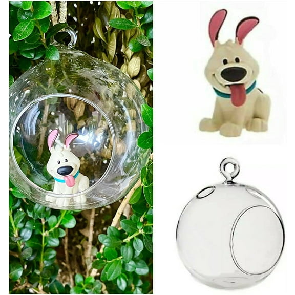 Mulan Brother Dog Puppy Figure in Globe Ornament 2pcs 4" Detachable Figurine PVC New