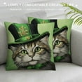 thumbnail image 3 of ARISTURING  St Patricks Day Pillow Cover Cat Green Hat Shamrock Decor Farmhouse Holiday Spring Pillow Case Decorations for Home Sofa Couch, 3 of 5