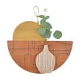 thumbnail image 2 of Set de tablas de madera coloridas para decoración de pared colgante, diseño geométrico multicolor de dos paquetes con plantas de plástico, 9,25 x 9,06 en decoración de oficina en casa, 2 of 6