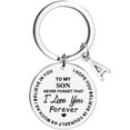 thumbnail image 1 of EGNMCR Keychains To My Son Message Keychain Stainless Steel Initial Last Name 26 Letter Family Inspirational Keychain Gift letter keychain, 1 of 1