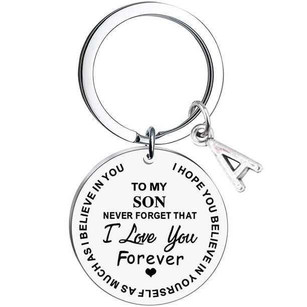 Censtreet To My Son Keychains Gift Inspirational Gifts from Mom Gift for Christmas Graduation Anniversaries Keychain Gifts
