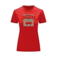 thumbnail image 2 of Playera Blusa De Cerezas Cherries Con Fondo Animal Print Vintage Color Rojo Talla Mediana Marca Emil SaEs, 2 of 4