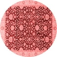 thumbnail image 1 of Ahgly Company Indoor Round Oriental Red Traditional Area Rugs, 4' Round, 1 of 4