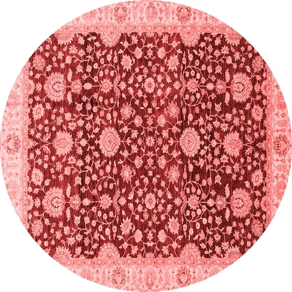 Ahgly Company Indoor Round Oriental Red Traditional Area Rugs, 4' Round
