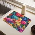 thumbnail image 5 of Dish Drying Mat Absorbent Dish Drainer Kitchen Counter 15.7x11.8inch Dish Drying Pad for Countertops Sinks Draining Racks Colorful Swirls and Flowers, 5 of 9