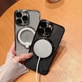 thumbnail image 4 of Magnetic Glitter Case for iPhone 15 Pro Max Compatible with Magsafe,360 Rotating Ring Magnetic Hidden Stand Case,Luxury Bling Full Camera Protector Shockproof Cover for Women Girls-Silver, 4 of 6