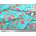 thumbnail image 3 of Soimoi Cotton Poplin Fabric Floral Wreath & Flamingo Bird Fabric Prints by Yard 42 Inch Wide, 3 of 3