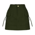 thumbnail image 5 of Elainilye Fashion Women's Cargo Skirt Casual Buttocks Short Skirt Solid Work Skirt with Pocket,Green, 5 of 7