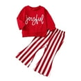thumbnail image 2 of Daqian Toddler Baby Girl Christmas Outfit Long Sleeve Sweatshirt Top Bell Bottoms Pants Set Baby Christmas Clothes Toddlers Girls Clothes Clearance Red 3-4 Years, 2 of 7