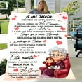 thumbnail image 4 of 1pc Comfortable Cartoon Grandma Encouragement Heart Flannel Throw Blanket - Soft, Warm, All-Season Gift for Granddaughter, Sofa, Bed, Office, Travel, 4 of 6