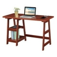 thumbnail image 4 of Convenience Concepts Designs2Go 29.25" Trestle Desk w/ Charging Station & Shelves, Cherry, All Ages, 4 of 8