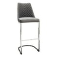 thumbnail image 3 of Vogue Set of (2) Bar Height Chairs in Grey Velvet with Polished Silver Metal Base by Diamond Sofa, 3 of 8