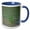 Blue/White, variant on 3drose, a Small Group of Green Ling or Sedge Plants in the Water, 11oz Two-tone Red Mug