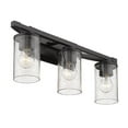 thumbnail image 5 of Golden Lighting Mercer 3-Light Vanity Light in Matte Black with Seeded Glass, 5 of 8