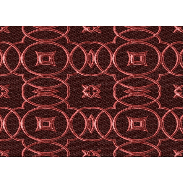 Ahgly Company Tapis d'Intérieur Rectangulaire Transitionnel Rouge Brique Feu Lavable à la Machine, 7 Pieds x 10 Pieds