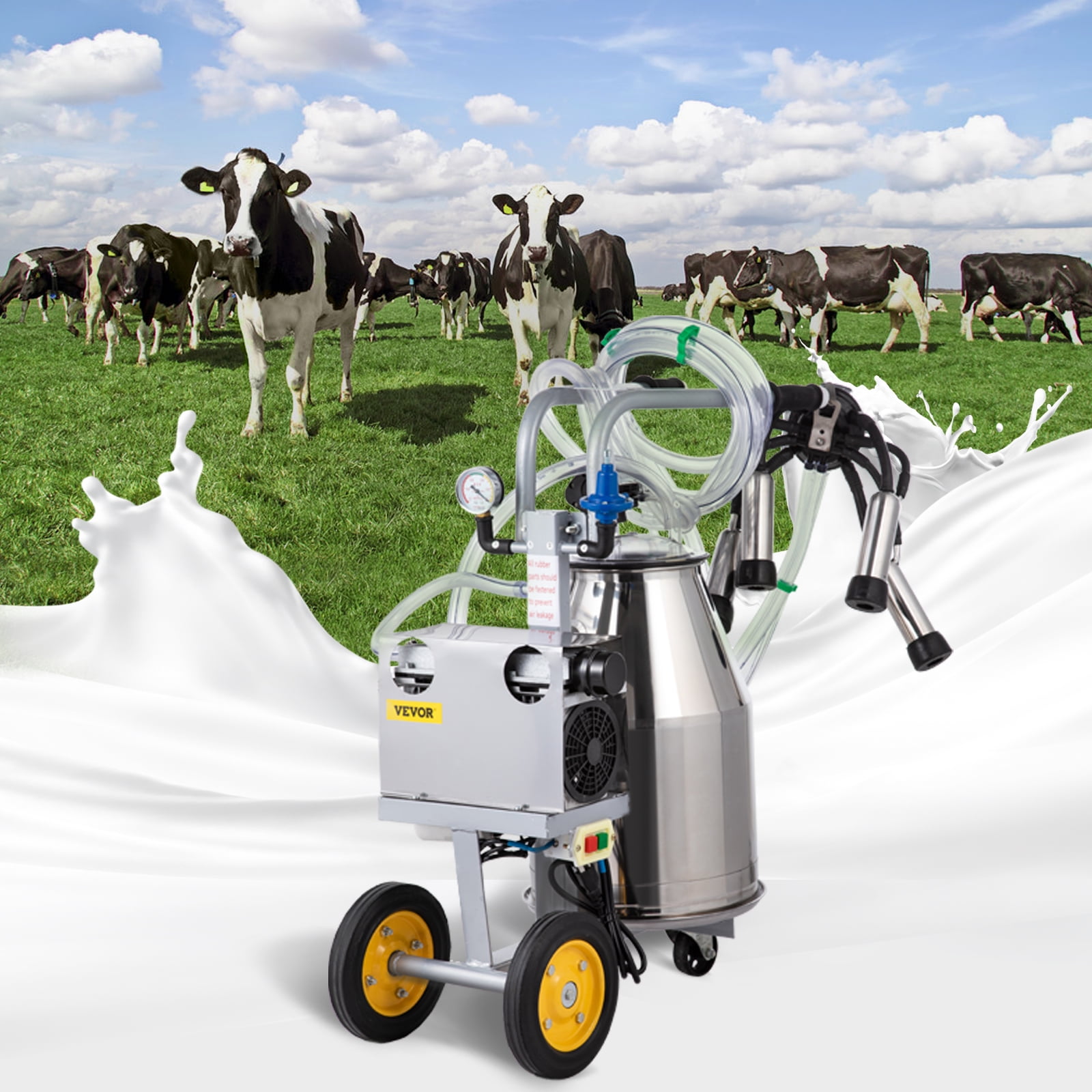 BENTISM Electric Milking Machine Milker Machine 25L Cow Milking Machine