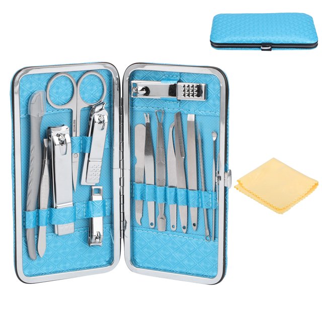 Juego de cortaúñas, kit de manicura y pedicura, herramienta de belleza para el cuidado de las uñas de las manos y las uñas de acero inoxidable