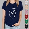 thumbnail image 4 of WREESH Women's Trendy Short Sleeve T-Shirt Summer Round Neck Graphic Print Tops Black, 4 of 5