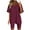 Red, variant on Two Piece Set for Women Legging with Short Sleeve Pullover V Neck Tops Fashion Stripes Suits Casual Summer Sets