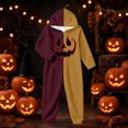 thumbnail image 5 of Halloween Onesie Adult Pumpkin Hooded Pajamas for Women Men, Flannel Long Sleeve Loose Fit Jumpsuit, Warm Casual Loungewear for Fall Winter Home Wear, 5 of 6